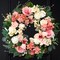 24 Inch Summer Everyday Flower Wreath for Front Door, Soft Touch Pink Roses Orchid Peony Floral for Indoor Outdoor, Flower Wreath for Home Decoration